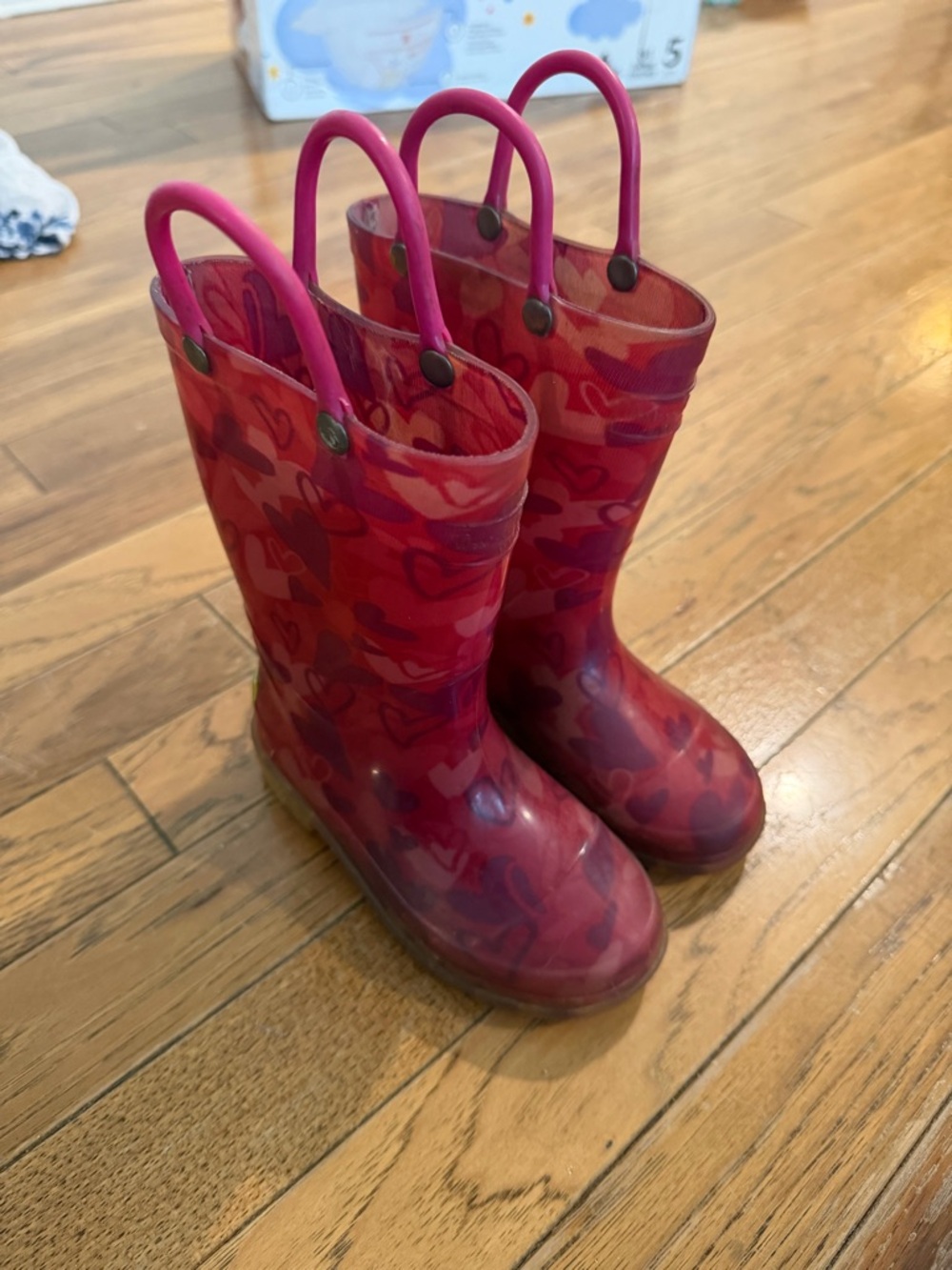Western Chief Kids Red & Pink Heart Rain Boots